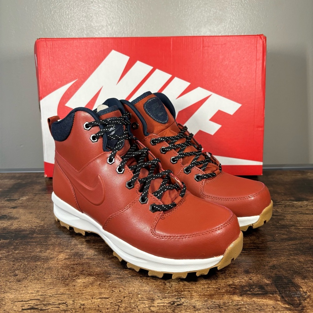 Nike Manoa SE Leather Boots Men's Size 8.5 Rugged Orange Brown DC8892-800